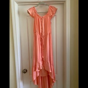 Beautiful coral spring/summer dress.